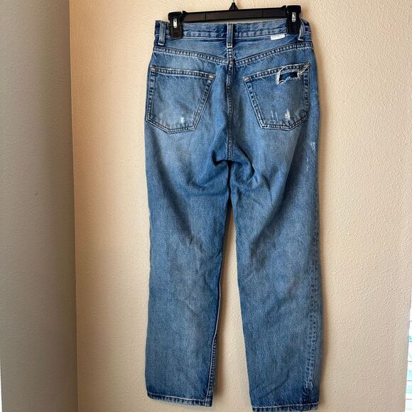 Boyish Jeans Tommy in Stage Door Mid Rise‎ Distressed Cotton Crop Size 26 - Picture 5 of 13